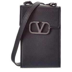 Valentino Vlogo Leather Smartphone Case, Black